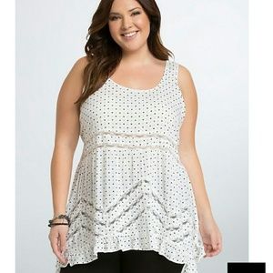 Torrid Heart Print Ruffle Tank Top